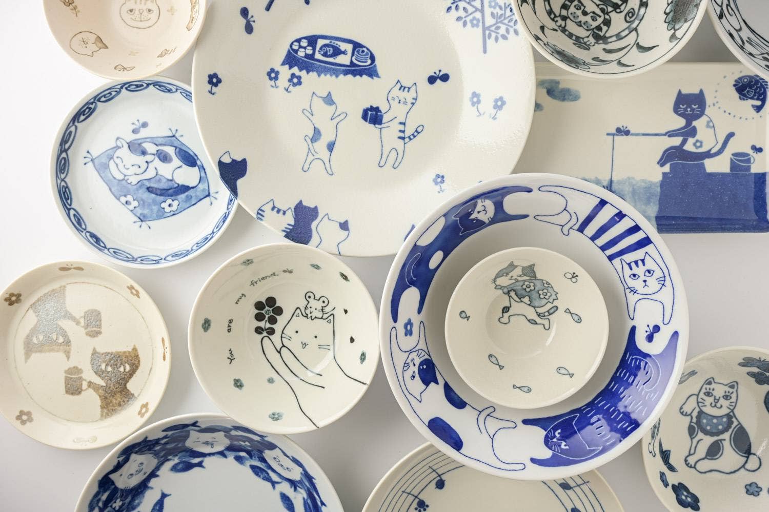 Yamani - Wholesale Dinner Plate - Japanese Cats 14.3cm Mini Plate - Napping4