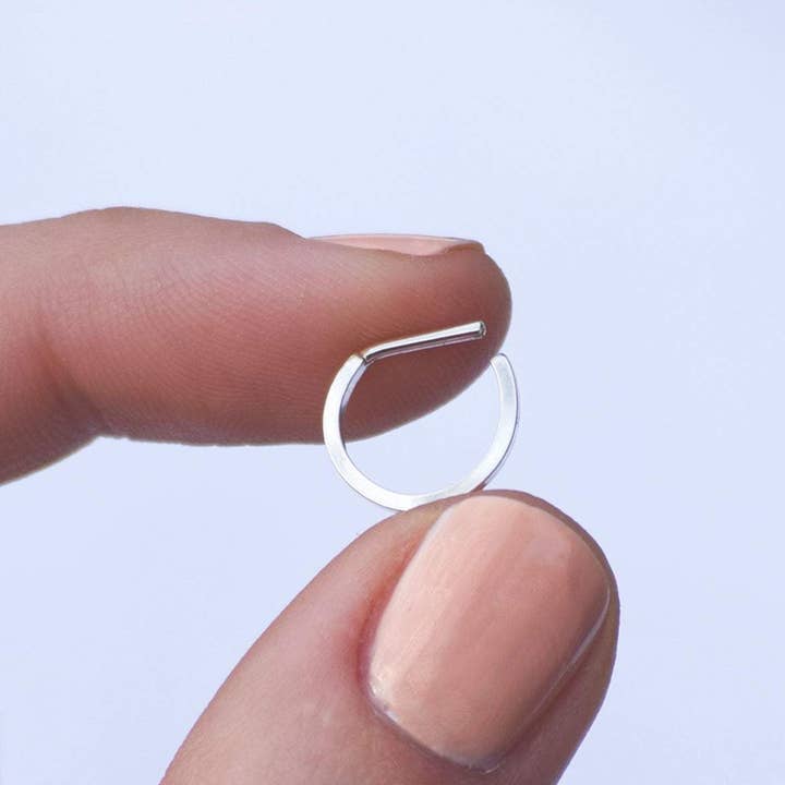 Thin Square Septum Ring for wholesale by Renegade Silver