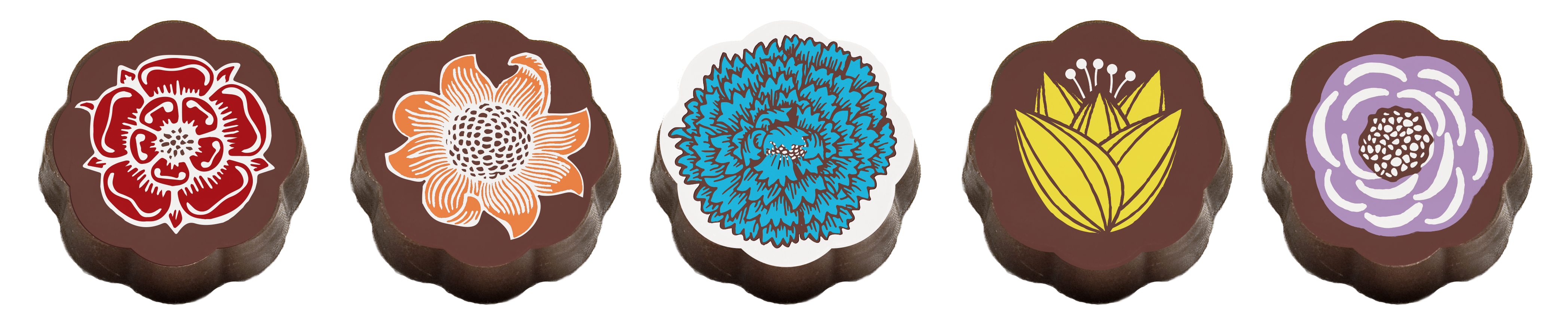 Chouquette - Vendita all'ingrosso Confezioni di cioccolatini - Fiori - Caramelle al Caramello Ricoperte di Cioccolato - Confezione da 53