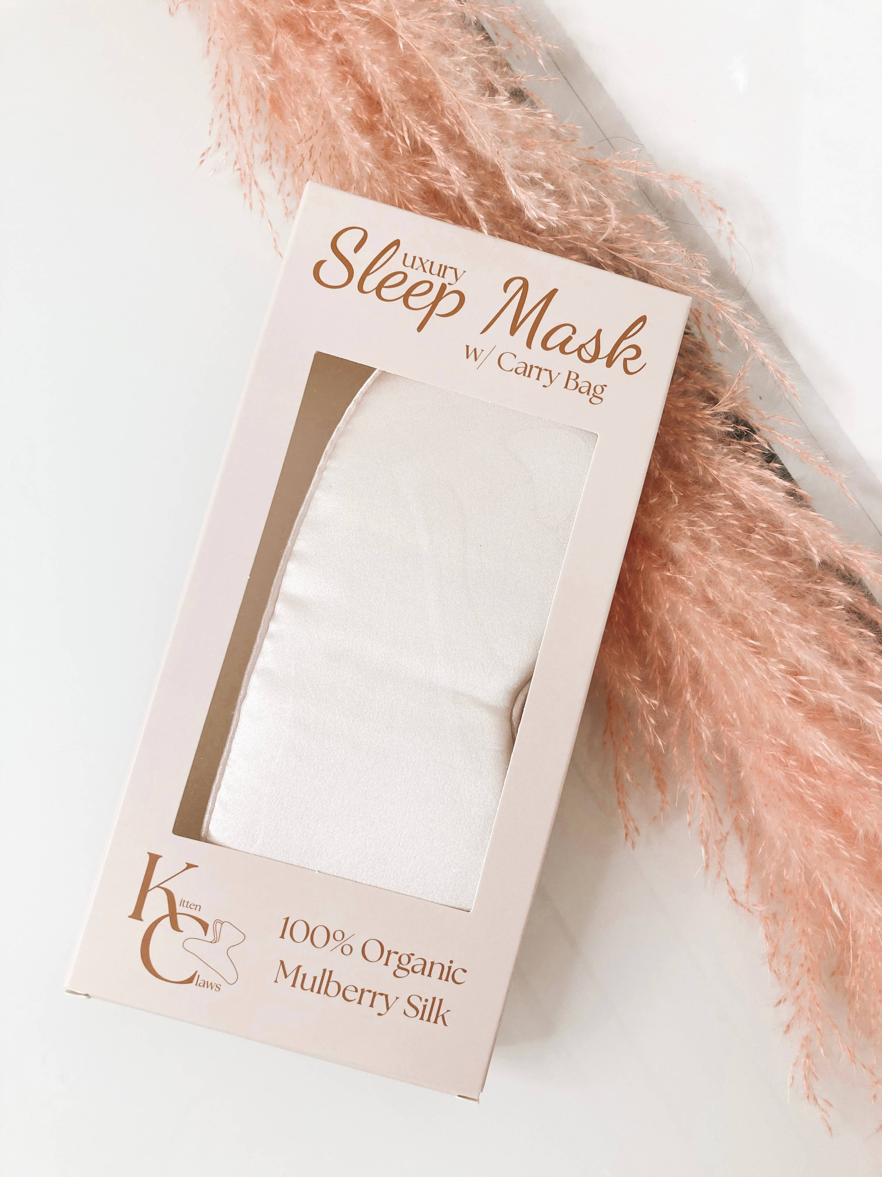 Kitten Claws Clips - Wholesale Sleep/Eye Mask - Silk Sleep Mask *Soft Pink 100% Organic2