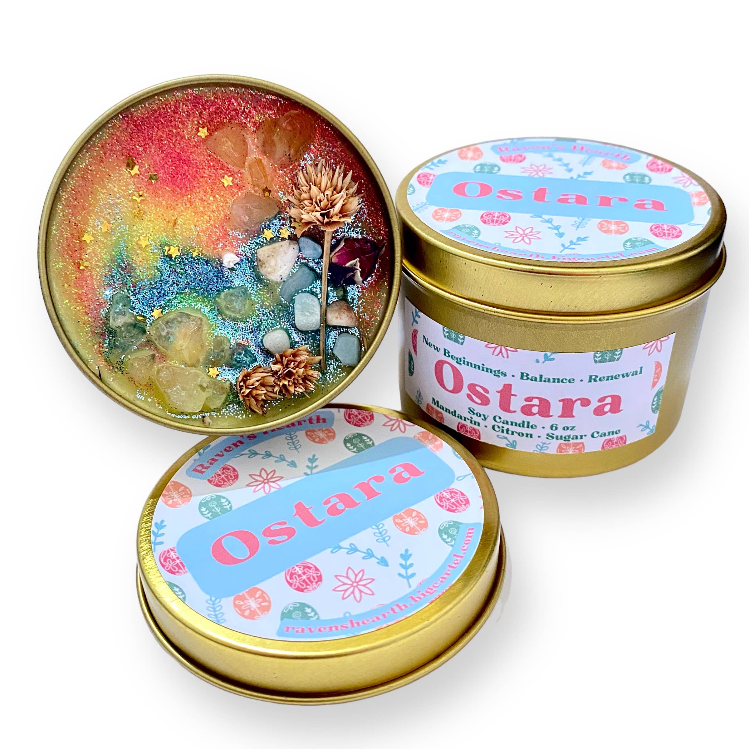 Raven’s Hearth – Großhandel Reisekerzen – Ostara-Kerze | Zitrus- und Zuckerduft | Erneuerung & Balance1
