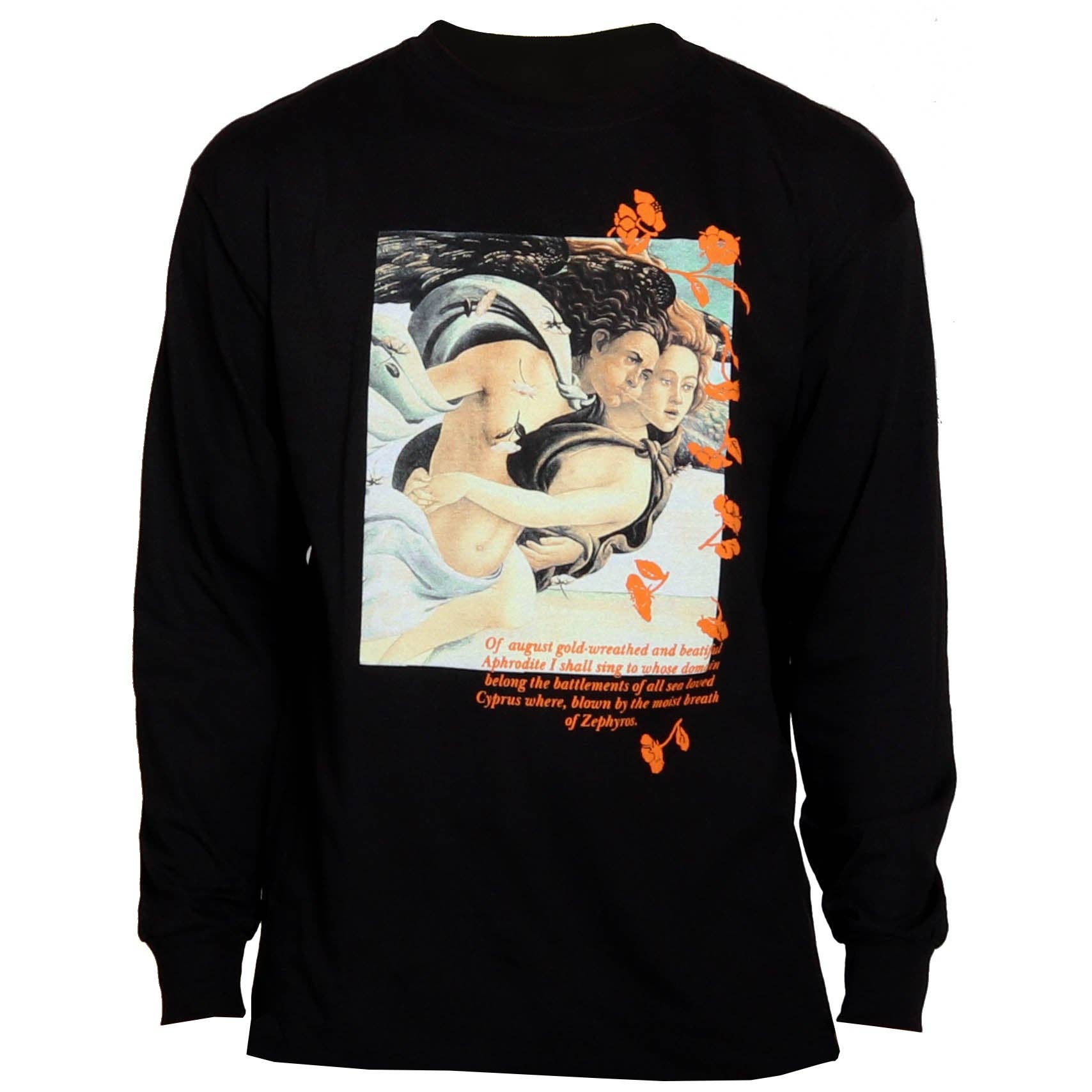 Black Aphrodite Puffy Ink Long Sleeve Graphic Tee for wholesale on Faire0