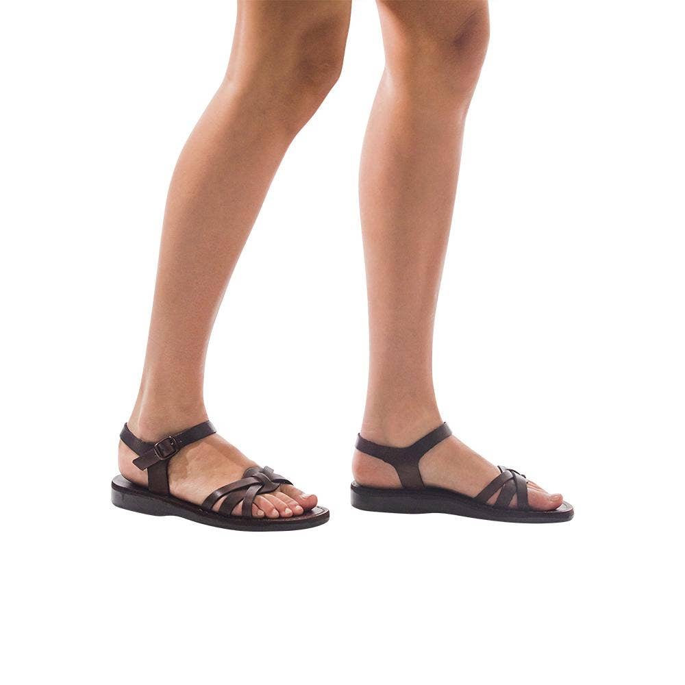 Miriam - Leather Slingback Buckle Sandal | Brown for wholesale on Faire2