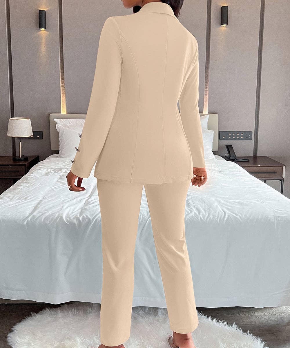 Aria Romance - Wholesale Suit Set - Women's - Double-Breasted Notch Lapel Blazer Set20