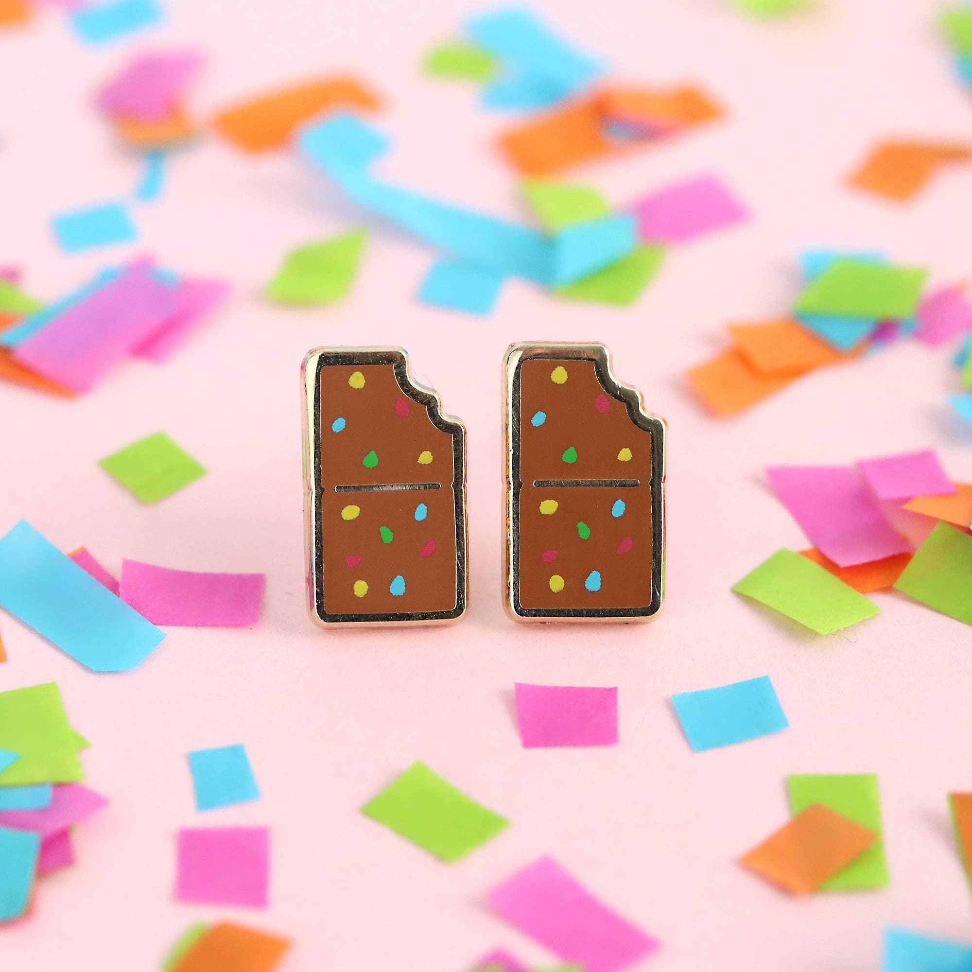 LuxCups Creative - Wholesale Stud/Post Earrings - Cosmic Brownie Earrings5