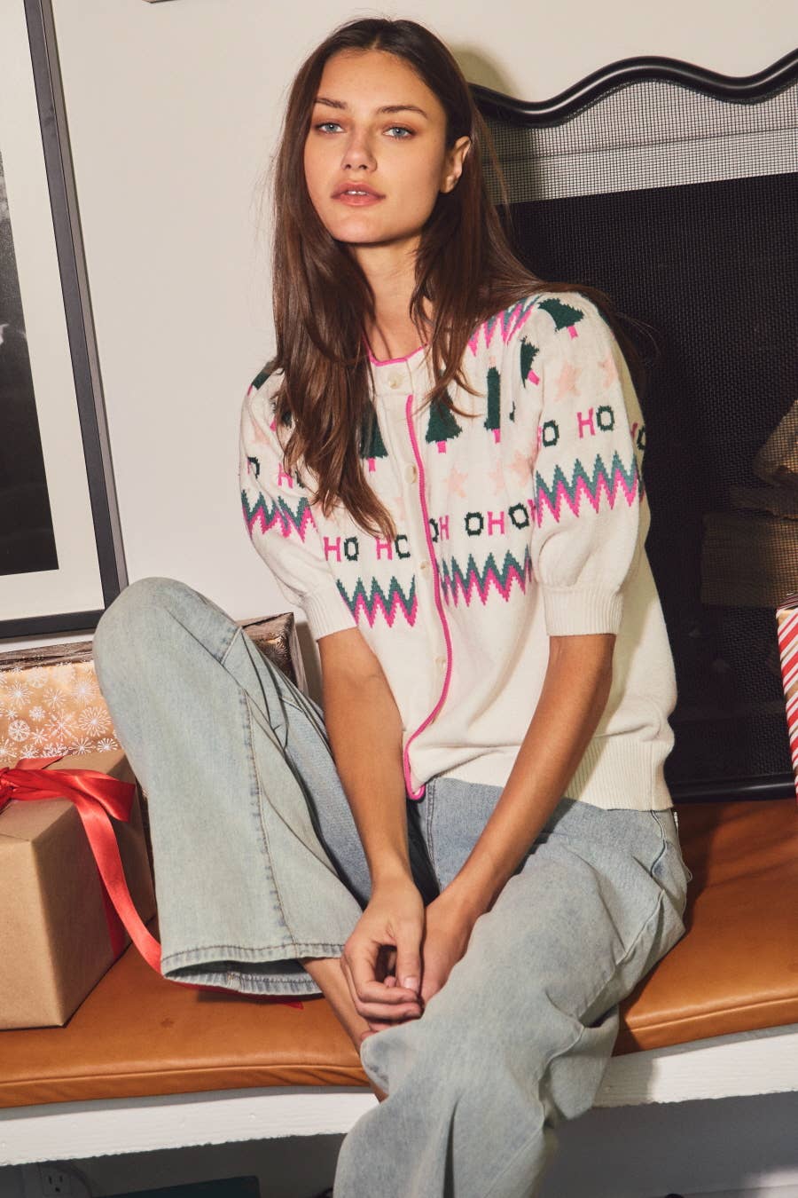 Oddi - Wholesale Cardigan - Women's - Crew Neck Button Front Cardigan3