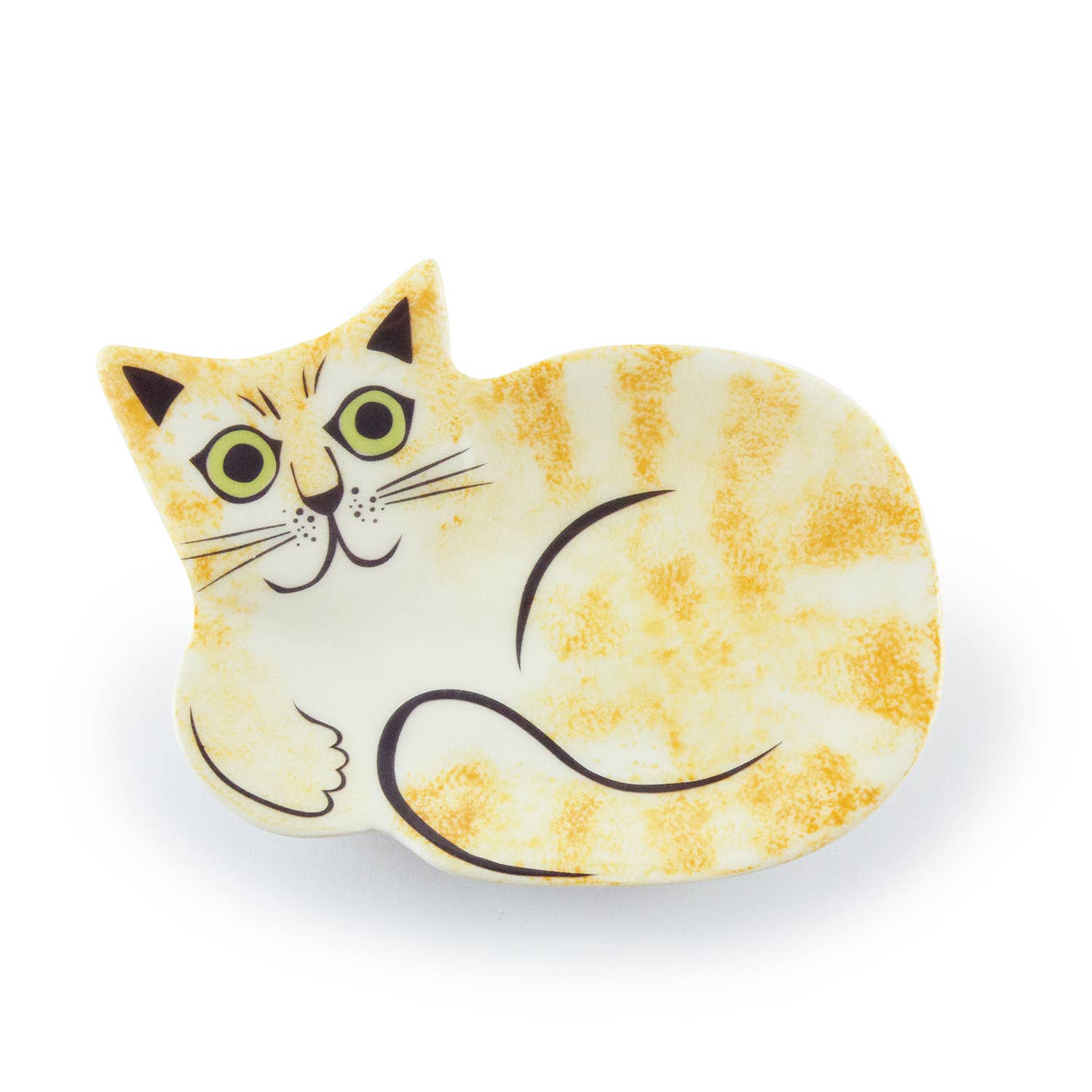 Hannah Turner Ltd - Vendita all'ingrosso Portagioie - Piatto gingillo in ceramica fatto a mano con gatto tabby2