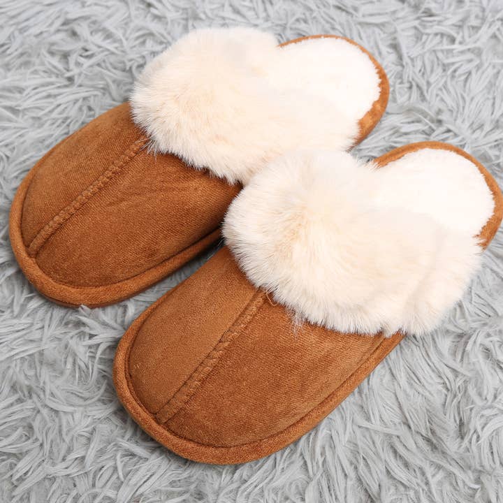 Fashion City - Wholesale Slippers - Women's - Solid Faux Fur Suede All Day Mule Slippers8