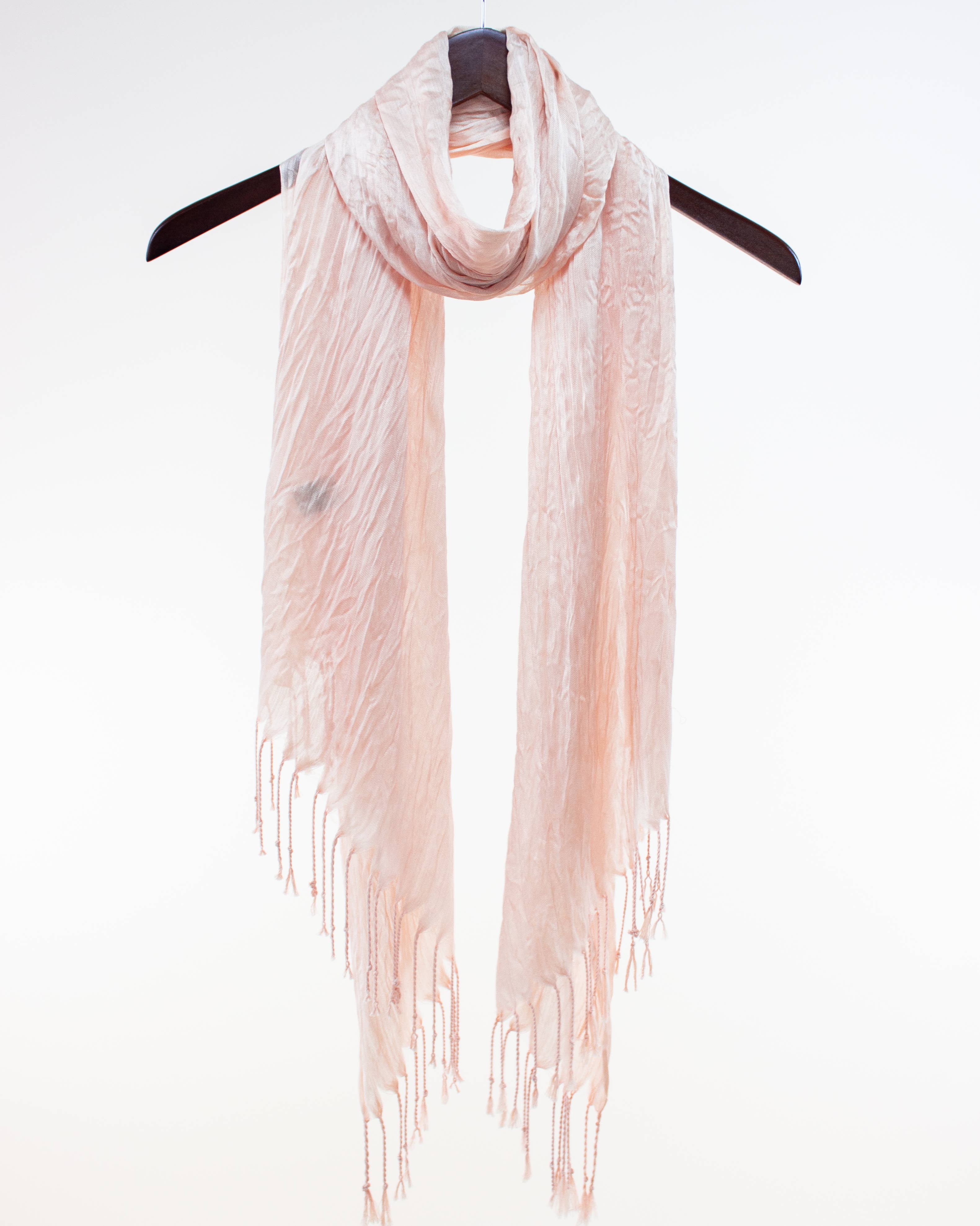 Original USA - Wholesale Scarf - Women's - Sheer Solid Scarf with Fringe12