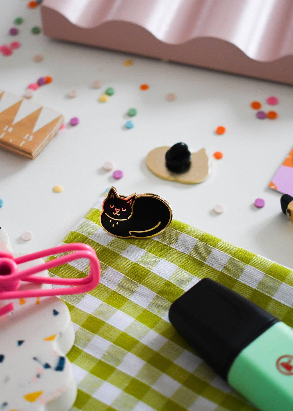 Nat Ellis Illustration - Wholesale Lapel Pin/Button - Live, Lounge, Loaf Cat - Luxury Enamel Pin2
