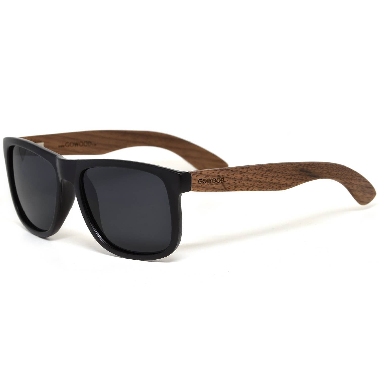 GOWOOD - Wholesale Sunglasses - Unisex - Square Walnut Wood Sunglasses with Black Polarized Lenses3