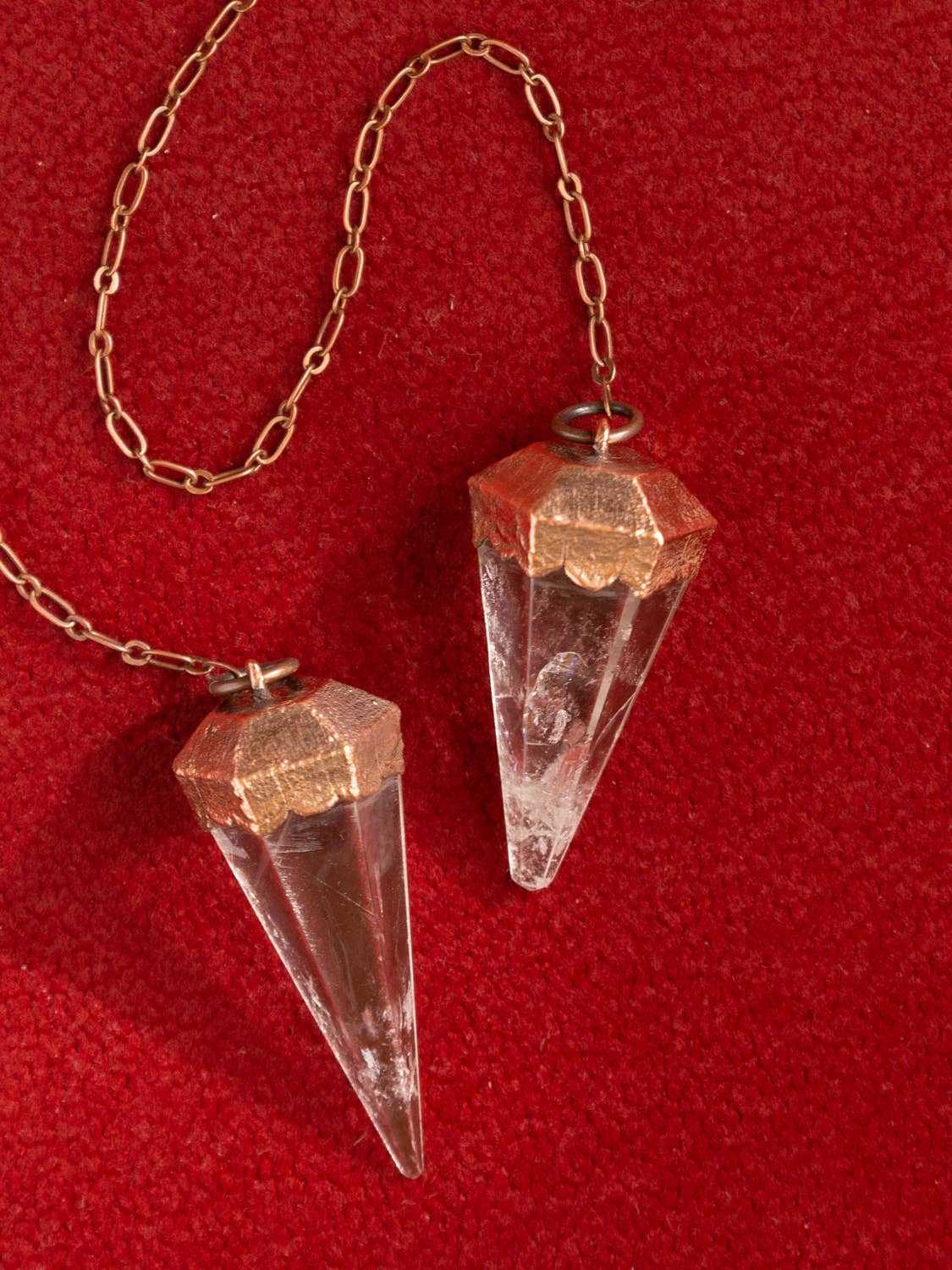 The Cyprus Cabinet - Wholesale Spiritual Stone/Crystal - Quartz Copper + Crystal Pendulum1