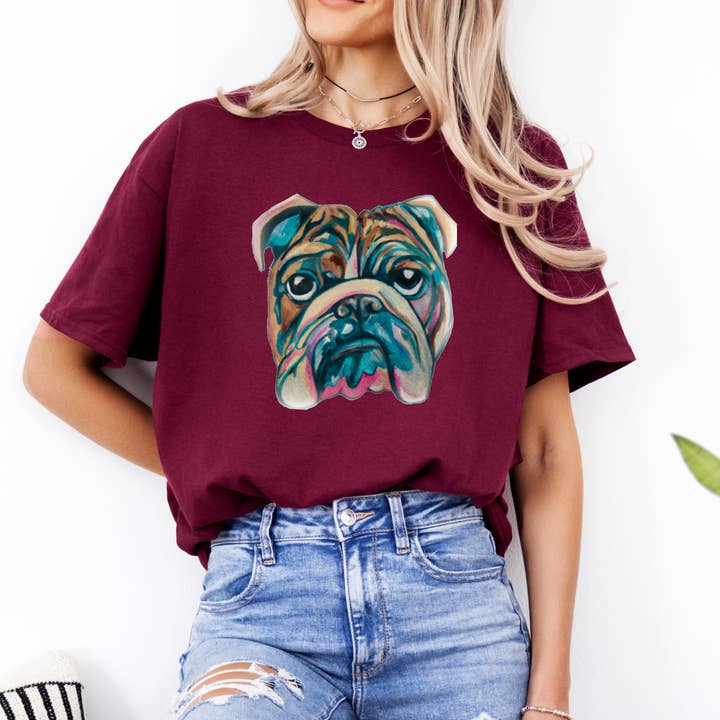 Watercolor Bulldogs Graphic Tee Mississippi T-Shirt Football for wholesale by Gia Gifts Boutique