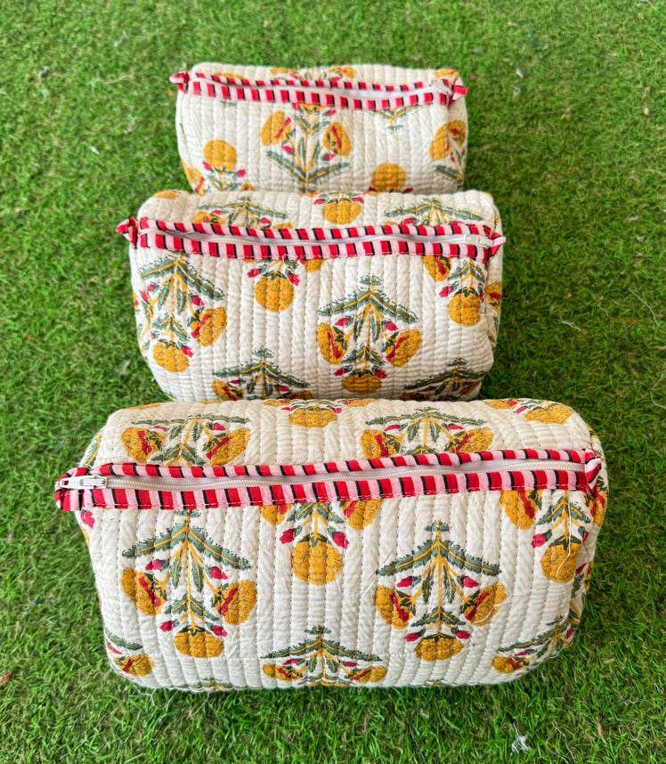 GYPSY STUDIO – wholesale Make-up/cosmetic bag – Stylish Cosmetic Bag Zipper Pouch Block Print Party Wear Bag1