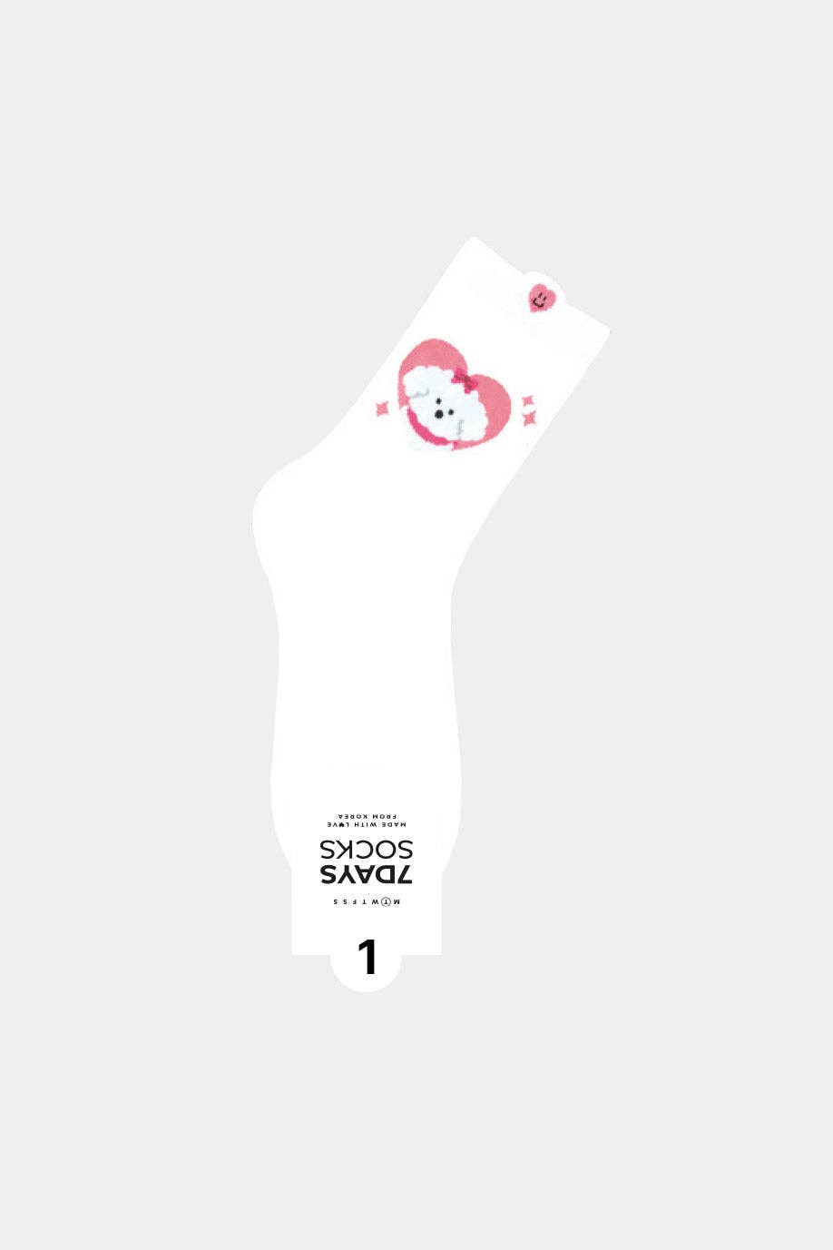 7DAYSSOCKS - Wholesale Socks - Women's - Women's Crew Puppy's Diary Socks - Made in Korea0