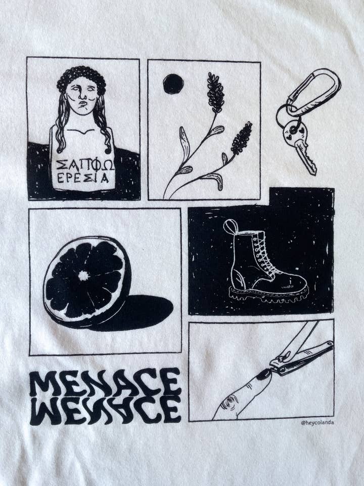 heycolanda studio - Wholesale Screen Printed T-Shirt - Women's - Sapphic Hand Printed 100% Cotton Unisex T-Shirt1