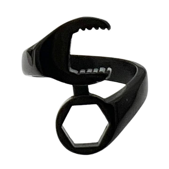 Stainless Steel Black Wrench Ring for wholesale by WJW
