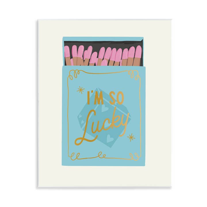 Stupell Industries - Wholesale Wall Sign - I'm So Lucky Matchbox - Unframed Wall Art0