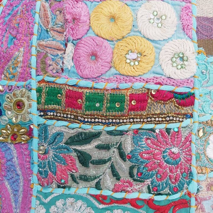 Turquesa Capa de almofada de chão grande redonda indiana hippie para decoração de casa para venda a revendedores na Faire1