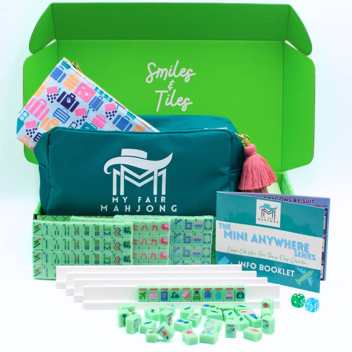 MINI TRAVEL MAHJONG  |  Mini Anywhere Series  |  Green for wholesale by My Fair Mahjong