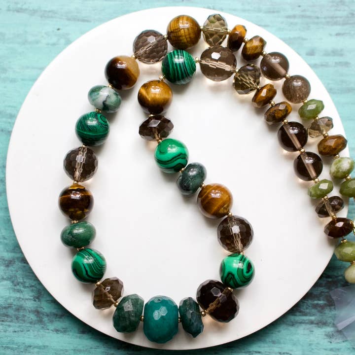 Chunky Colorful Semi-Precious Necklace|6 colors for wholesale by a.v. max