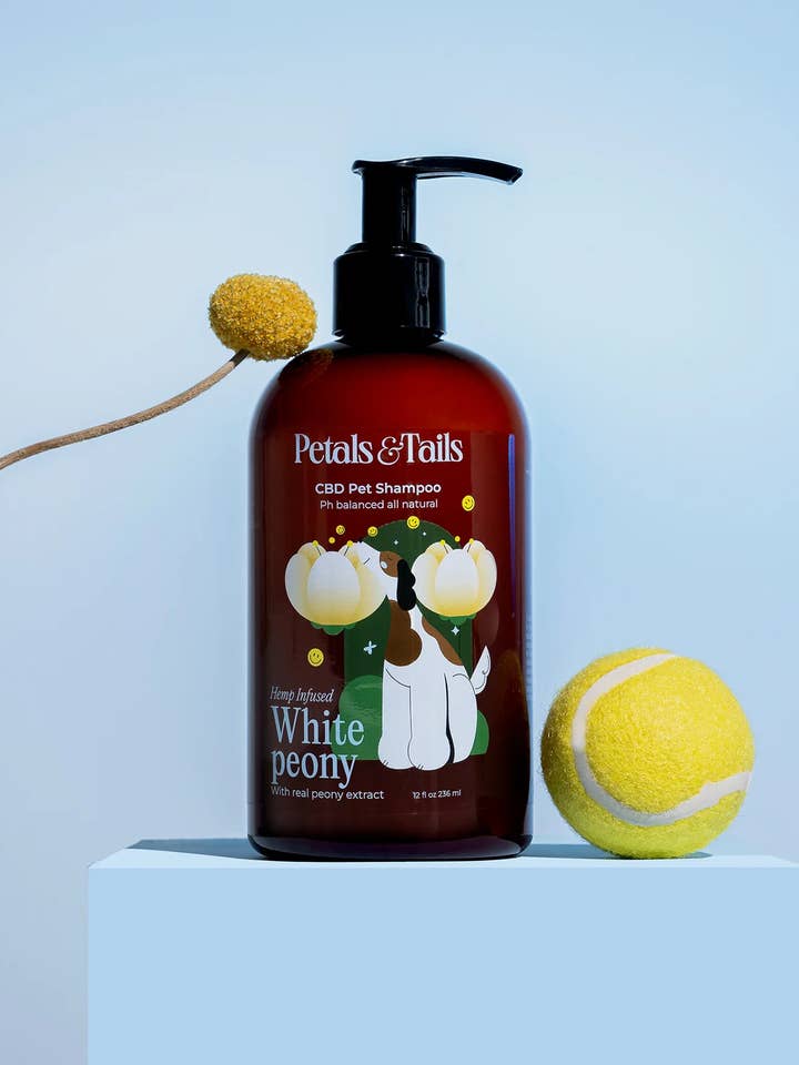 White Peony CBD Dog Shampoo - 12 fl oz for wholesale by Petals and Tails CBD