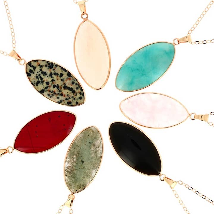 Artisans de Madagascar - Wholesale Pendant/Charm Necklace - 45 x 21 mm Marquise Pendants