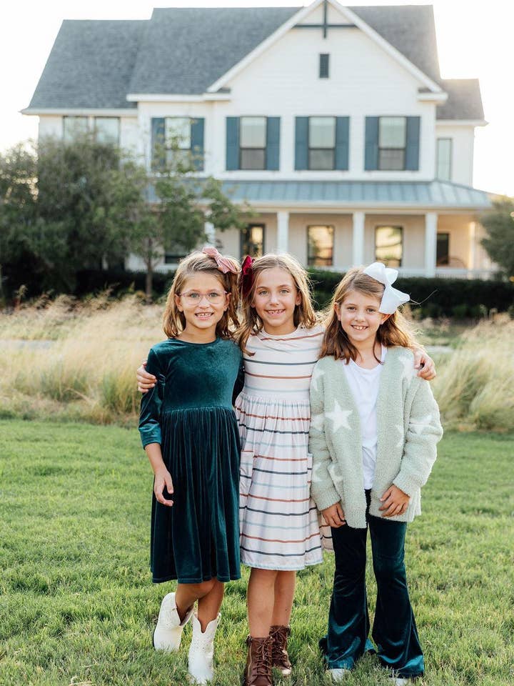 Mila & Rose - Wholesale Cardigan - Kids - Sage/Coconut Star Cozy Cardigan2