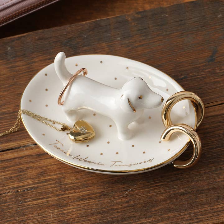 Plato para anillos de perro salchicha «Teenie Weenie Treasures» de Top Dog para venta al por mayor de CGB Giftware