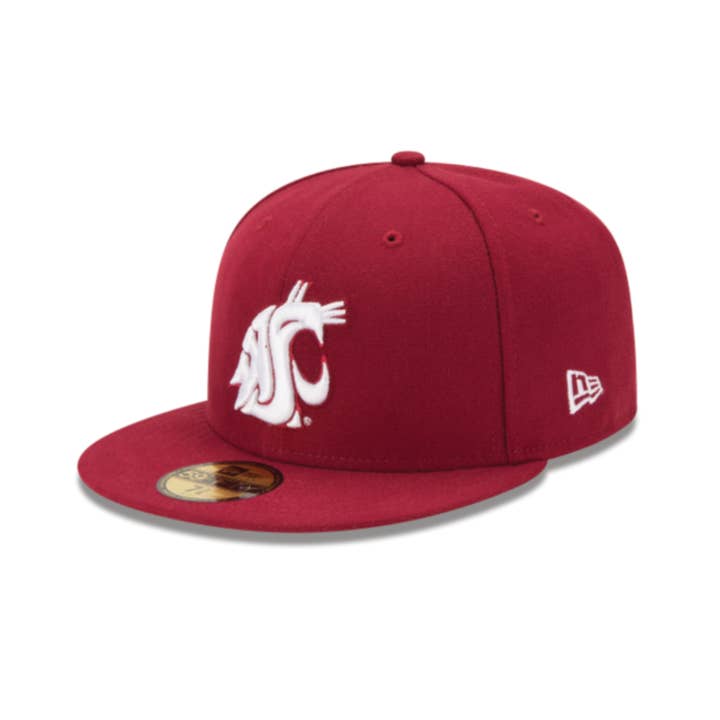Rat City Skate Shop - Wholesale Flat Brim Cap - Unisex - Washington Cougars 59fifty New Era Crimson Red Fitted Hat