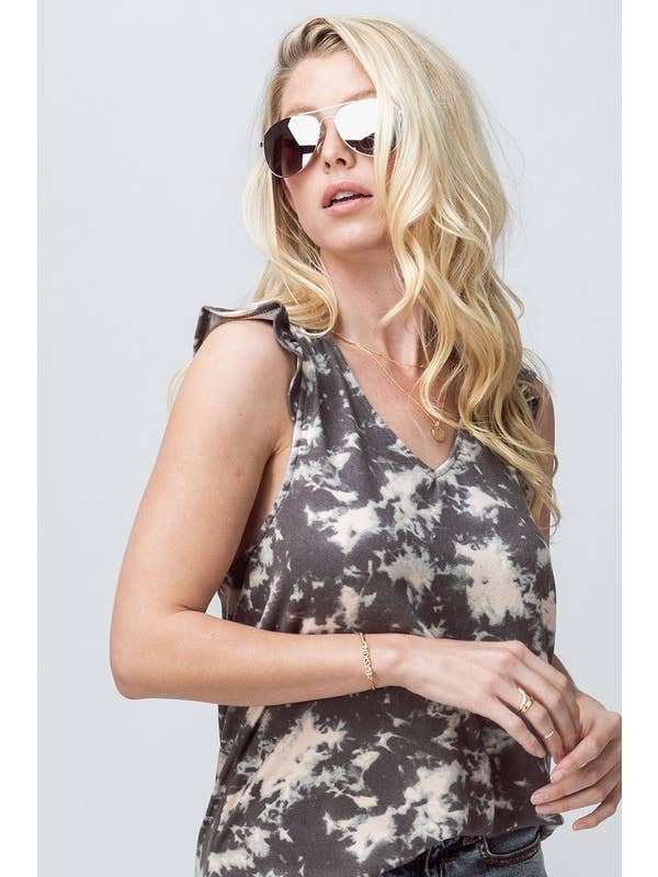 Heyday – wholesale Blus - Dam – VOLANG ÄRMLÖS V HALS TOPP