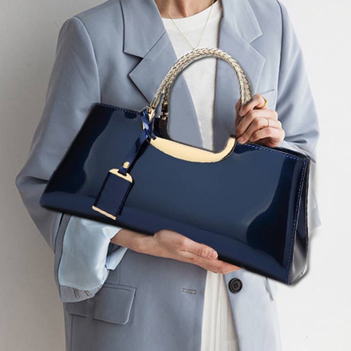 ACCITY - Wholesale Top Handle Bag - Women's - FASHIONABLE EVENING GLOSSY PATENT LEATHER TOTE_CWAB2635