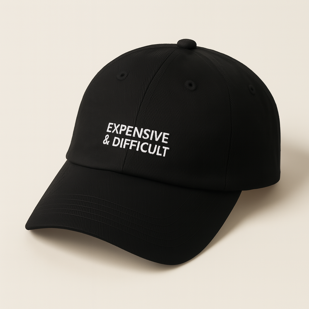 Adel Kasza Co - Wholesale Baseball Cap - Women's - EXPENSIVE & DIFFICULT" Embroidered Statement Cap0