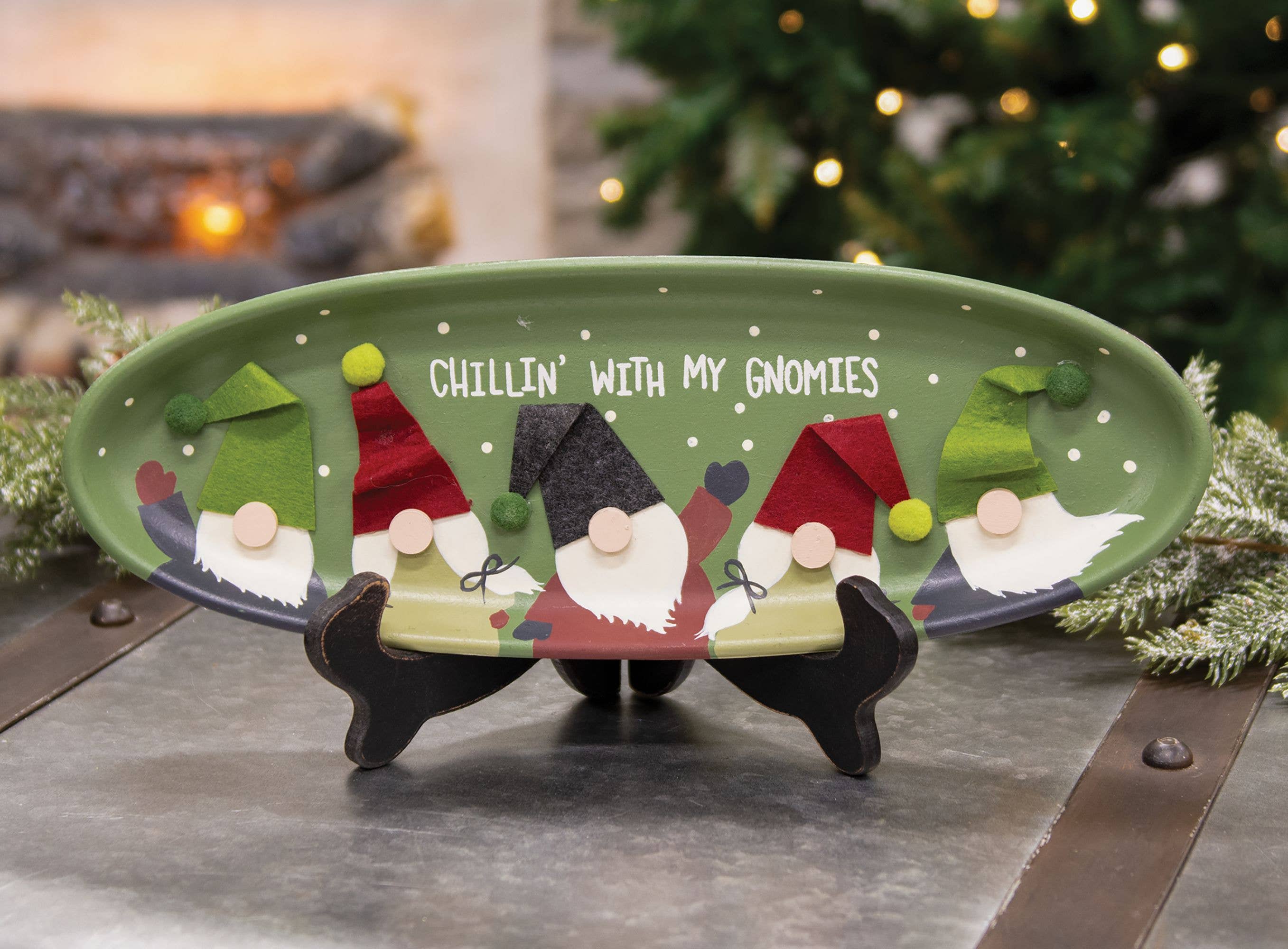 The Hearthside Collection - Wholesale Decorative Tray - Chillin' With My Gnomies Wooden Tray1