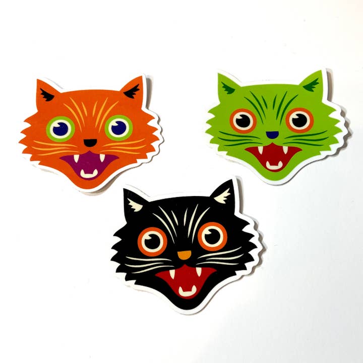 Creepy Cats Vinyl Stickers for wholesale by Sparkletown Studios