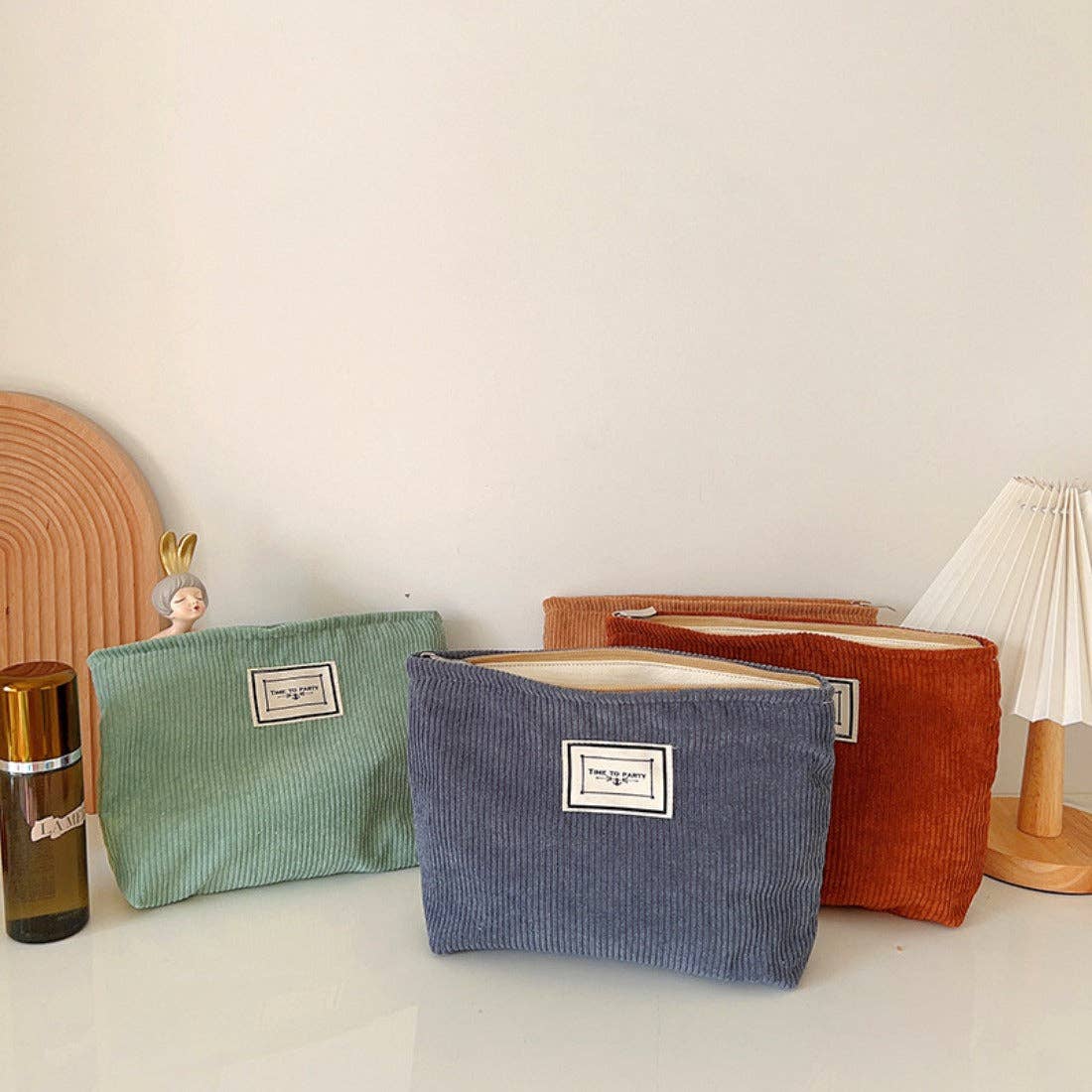 Funkyrel® Atzbranding Limited - Wholesale Makeup/Cosmetic Bag - Cosbai - Solid Color Corduroy Makeup Bag7