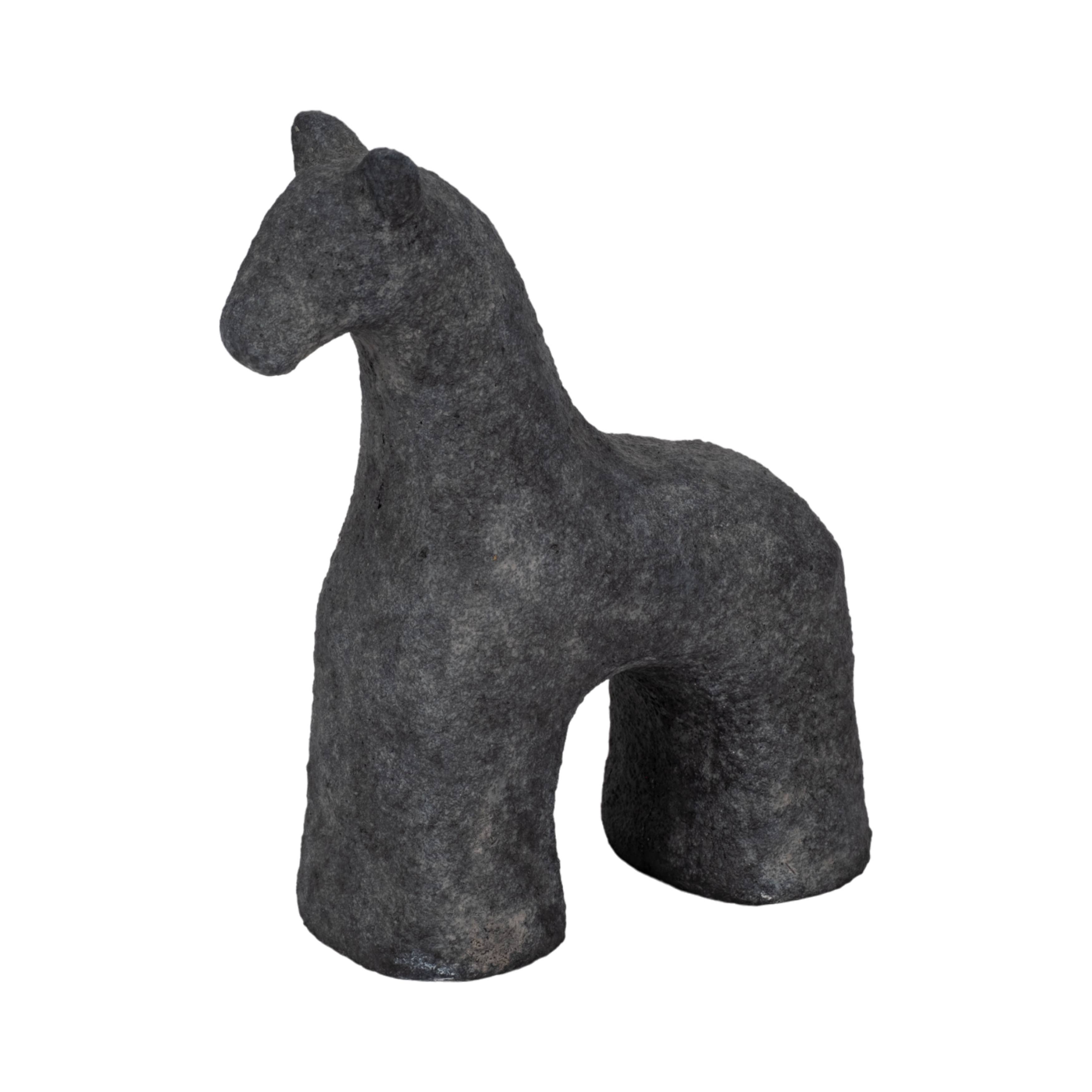 Sagebrook Home - Wholesale Decorative Figurine - Black 6 in. Cement Textured Horse Figurine6