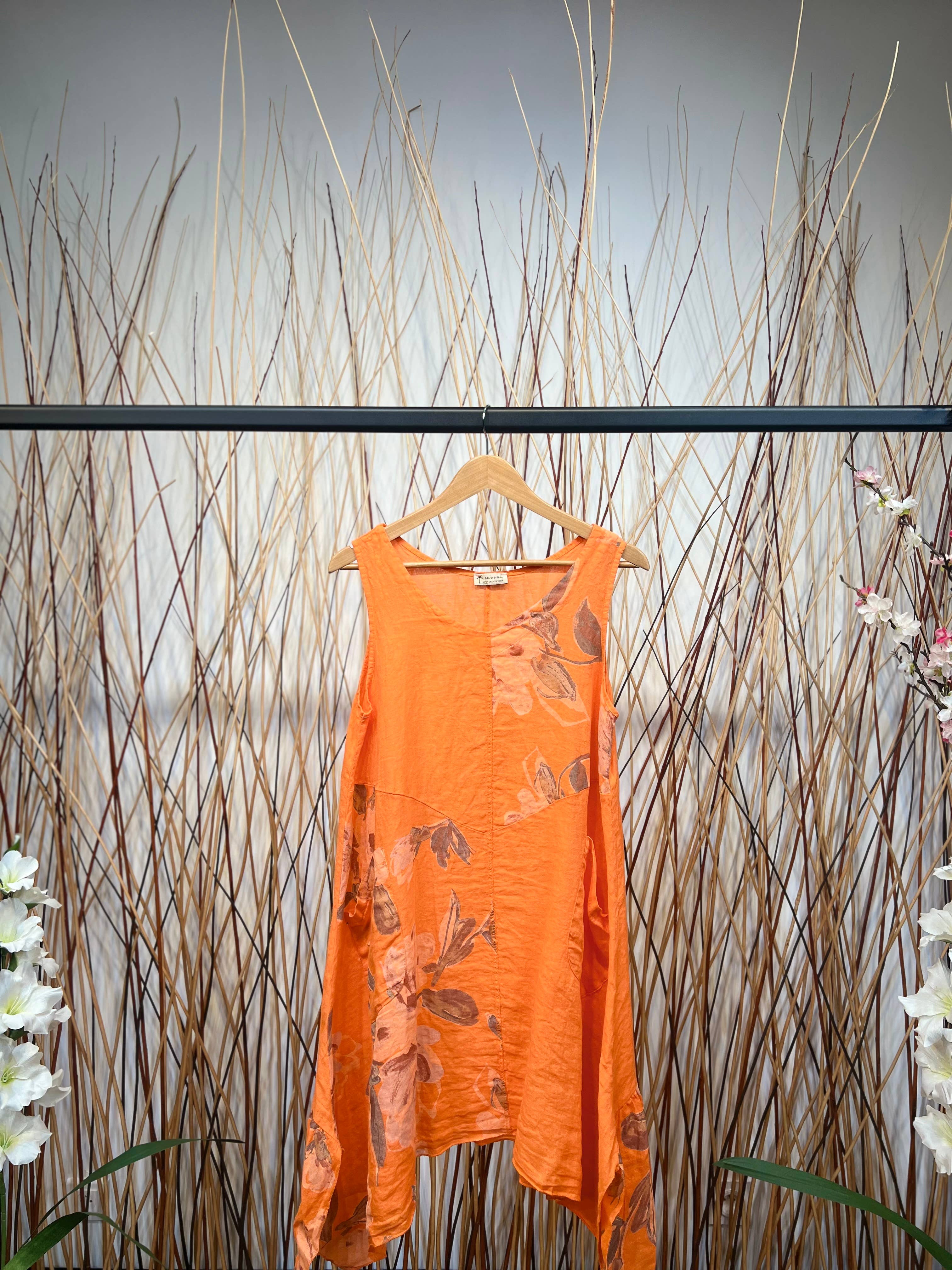 L'Emotion – wholesale Tunika - Dam – Tunika i 100% linne med blommönster0