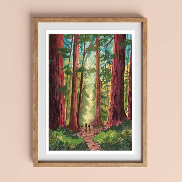 Into The Trees: Version 2 Art Print for wholesale by Charis Raine Illustration