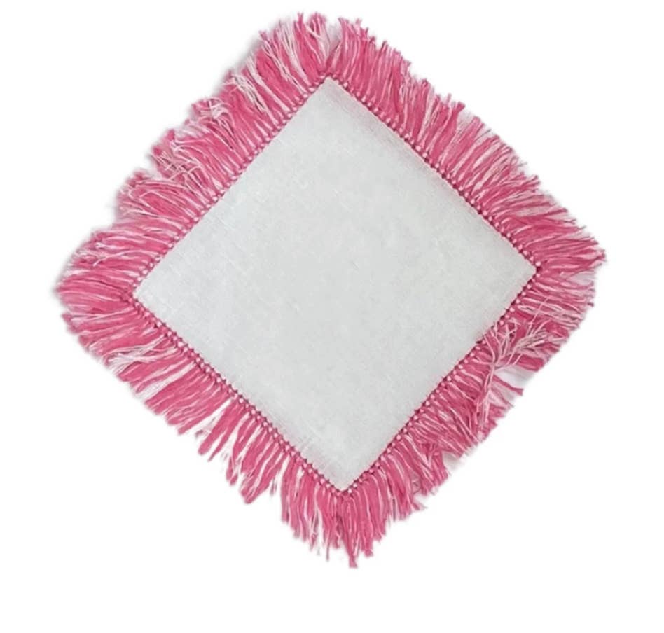 Garden Folly Fine Linens - Wholesale Dinner & Cloth Napkin - Fringe Benefits Linen Cocktail Napkin5