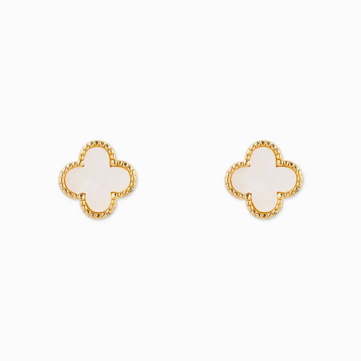 Sessori - Wholesale Jewelry Set - MOP Clover and CZ Stud Earring Set of 3