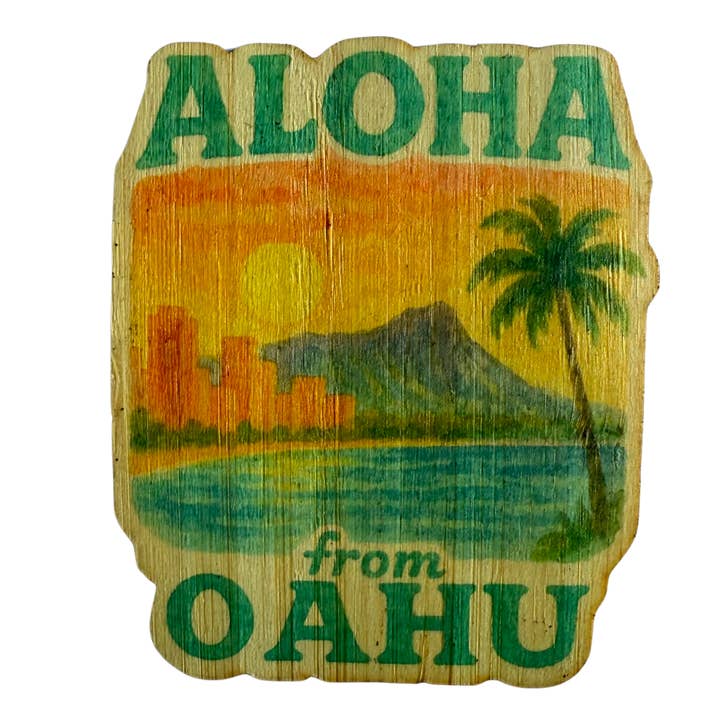 Aloha Oahu for wholesale by Bamboo Wood Stickers