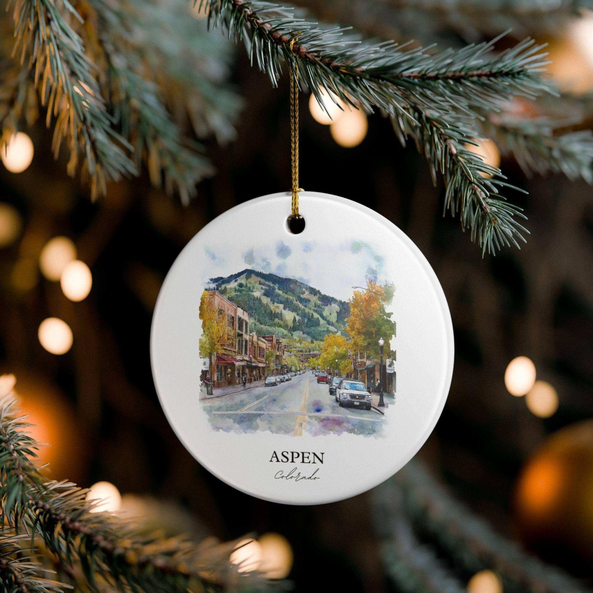 Premium Travel Art - Vendita all'ingrosso Decorazione - Ornamento Aspen Colorado: Souvenir Unico di Aspen CO, Decorazione Natalizia di Aspen Colorado e Regalo Autentico del Colorado