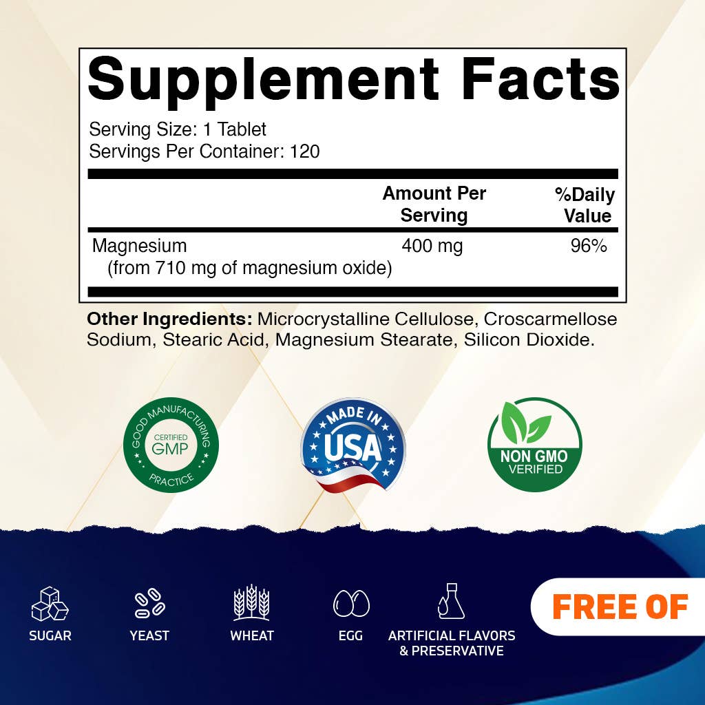 Vitamatic – wholesale Oral supplement/vitamin – Vitamatic Extra Stregth Magnesium Oxide -400 mg 120 Tablets 1