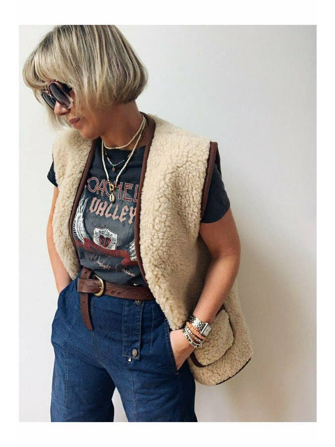 ONAIE - Wholesale Outerwear Vest - Women's - Oatmeal Wool Gilet