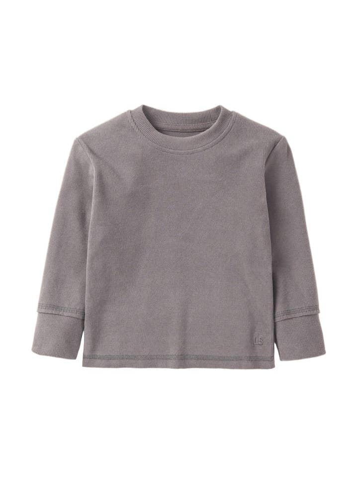 Long Sleeve Ribbed Tee - Graphite for wholesale by Little Bipsy