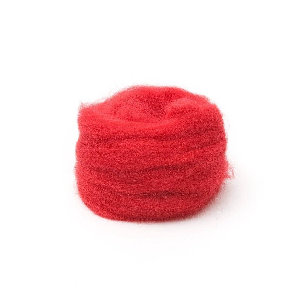 Woolpets – material para artesanato por atacado – Lã Corriedale Vermelha Roving 1 oz.0