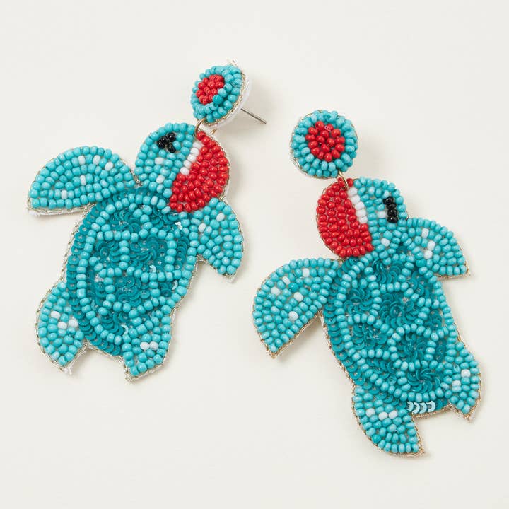 Christmas Turtle Seed Bead Earrings for wholesale by Frem