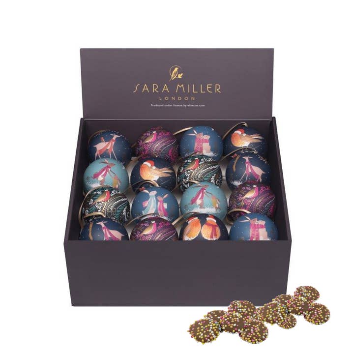 Tin Treats – wholesale Christmas decoration – Sara Miller Christmas - Tin Baubles 6 Asst (32) With Jazzies
