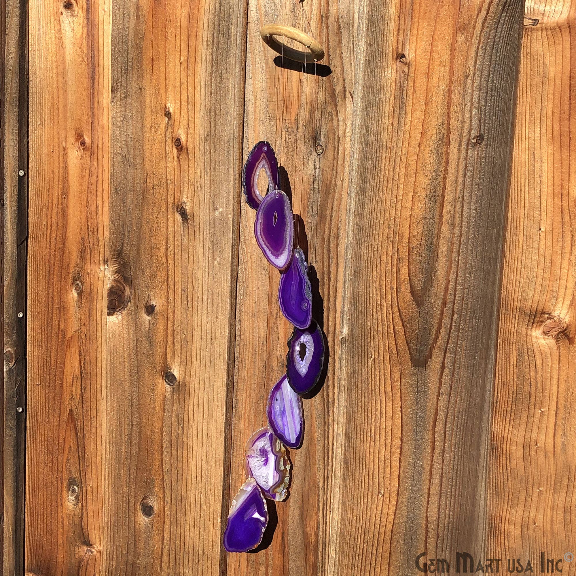 GemMartUSA - Wholesale Wind Chime - Wind Chime in Natural Purple Agate for Outside, Home Decor2